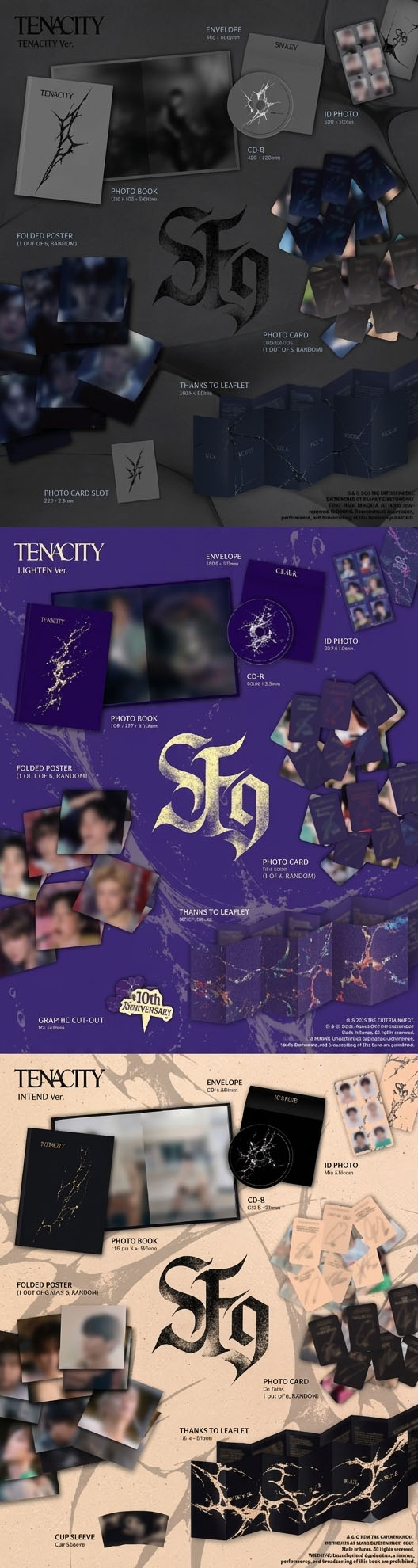 SF9 - 2nd Full Album [TENACITY] (TENACITY Ver. / LIGHTEN Ver. / INTEND Ver.) [3-Version SET]